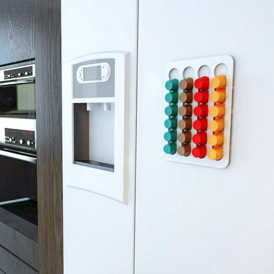 Koffiecapsule Opbergrek Grote Capaciteit Meerlaags Ontwerp Sterke Draagkracht Gemakkelijk Schoon te Maken Koffiepads Houder Wandmontage Organizer