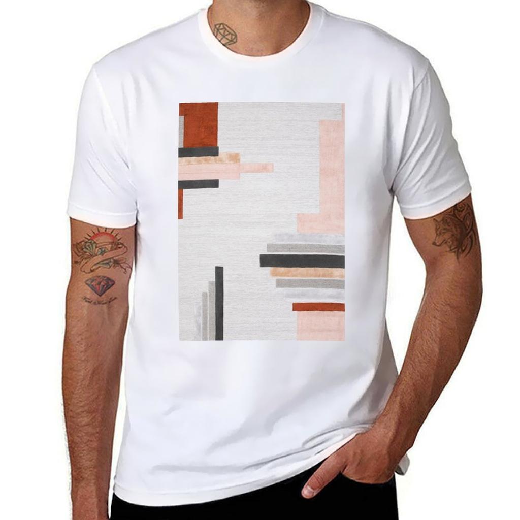 Geometric Rectangular Pattern Layered Tshirt Lightweight Hiking Tshirt