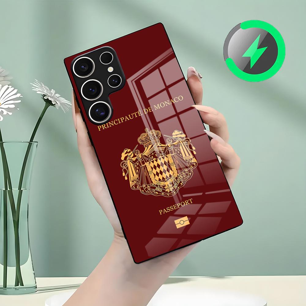 Monaco Logo Phone Case For Samsung S26 S25 S24 S23 S22 S21 S20 Edge Ultra Plus FE For Magsafe Glass Case