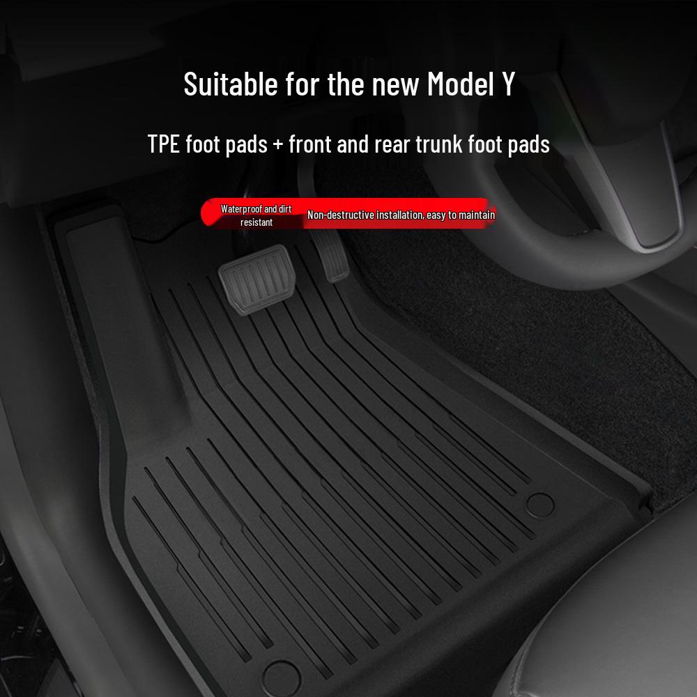 Tesla Model Y 2025 Refresh TPE Floor & Trunk Mats with Backrest Pad
