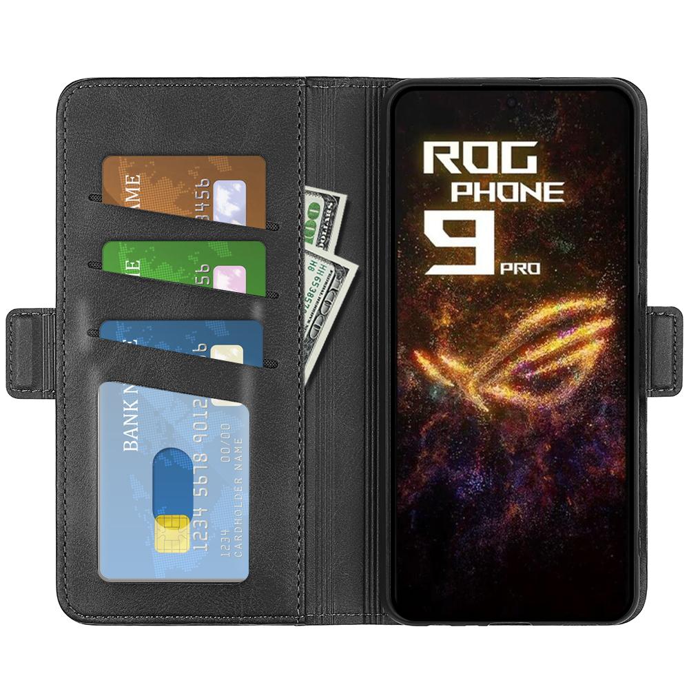 

For Asus ROG Phone 9 Pro 5G Case Calf Texture Leather Wallet Phone Cover Yellow
