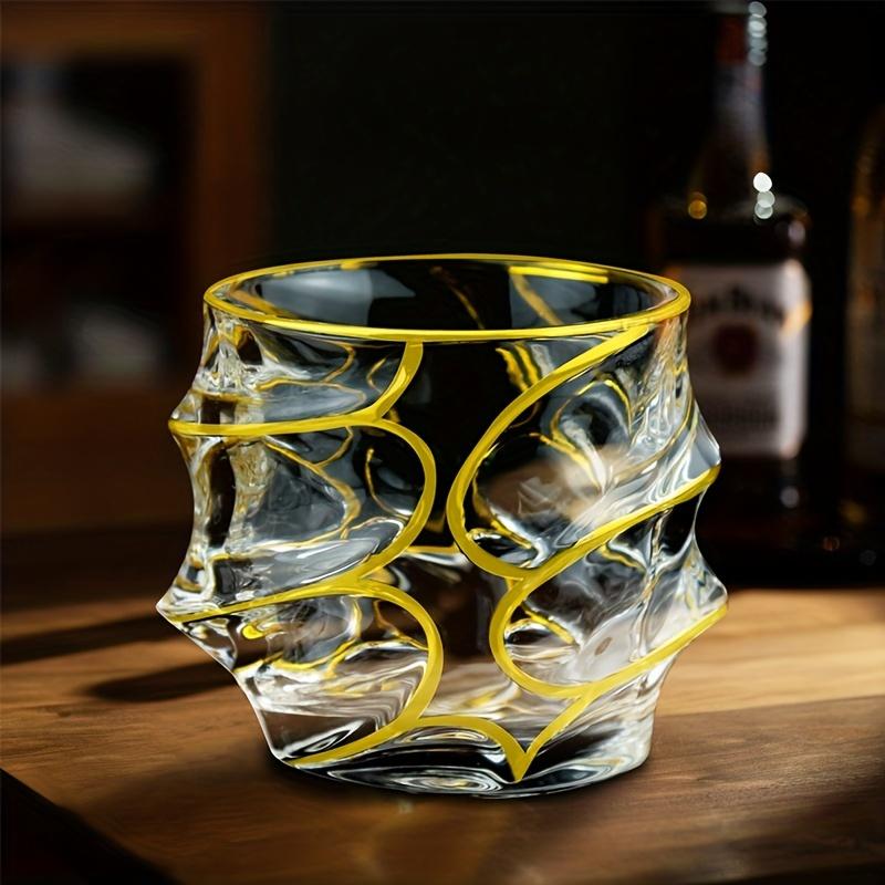 Whisky Pohár Arany Szegéllyel Bor Whisky Poharak Aranyozott Kristály Bárfelszerelés Multifunkciós Sör Koktél Otthon Víz Kávéscsésze