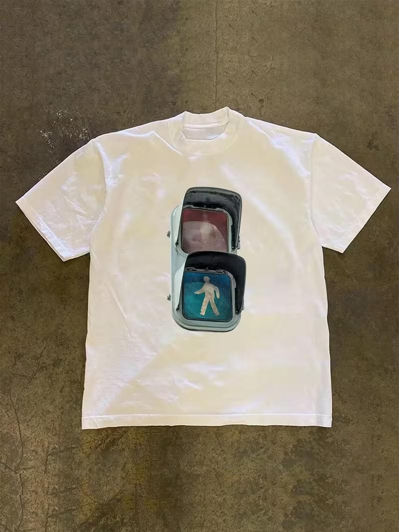 Fun Creative Pattern Round Neck TShirt Summer Trendy Fashion Short Sleeve Casual Daily Style Top Trendy Streetwear S