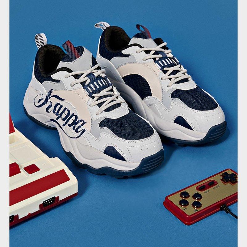 Kappa Daddy Shoes Men's and Women's Retro Running Shoes Thick soled Height Boosting Casual Shoes