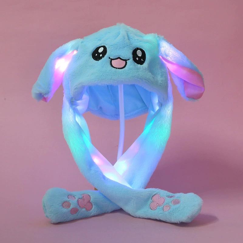 1 pièce Bandeau lumineux amusant Mignon Serre-tête Oreilles Pour Enfants Adultes avec Oreilles Mobiles Chapeau Lapin Peluche Lapin