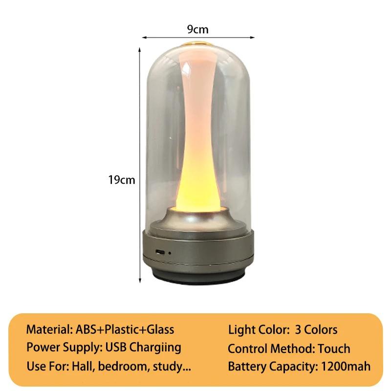 Elegant LED Lamp Rechargeable Touch Sensor Waterproof Ideal for Reading Ambient Lighting In Home Bedroom Bar Office Outdoor