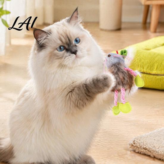 Portable Cat Toys for Pouncing And Gripping Bungee Plush Toy Pull String Bouncy Dangler Interactive Kitten Mouse Toy with Elastic Hanging Bouncing