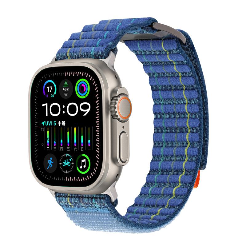 Straps for Apple Watch Band 44mm 40mm 49mm 41mm 45mm 38mm 42mm Nylon Loop Bracelet iWatch Ultra 2 Series 7 6 5 3 Se 8 9 10 45 Mm