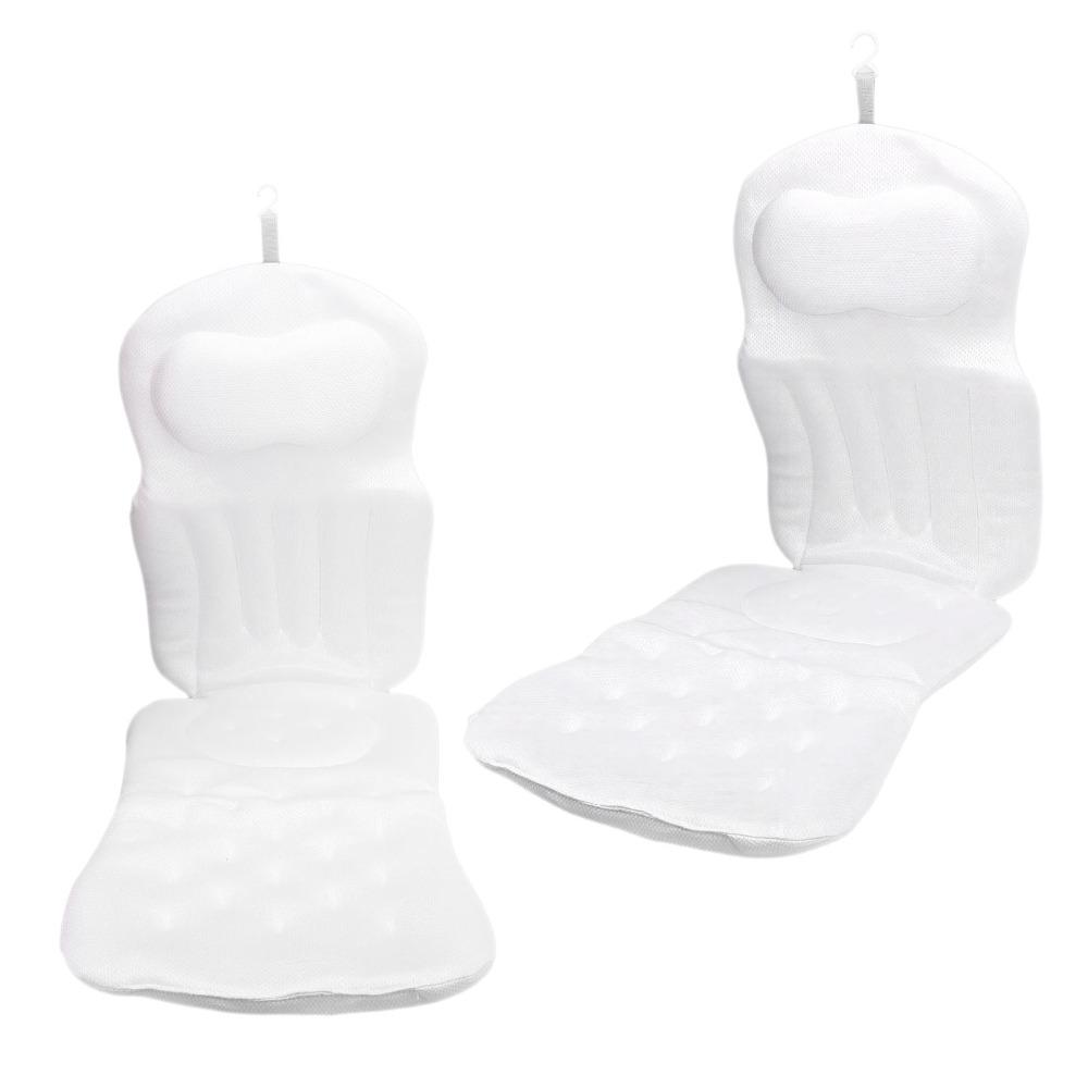 White Bathtub Cushion Polyester Bathtub Pillow Full Body Bath Pillow Home Bathroom Bathtub