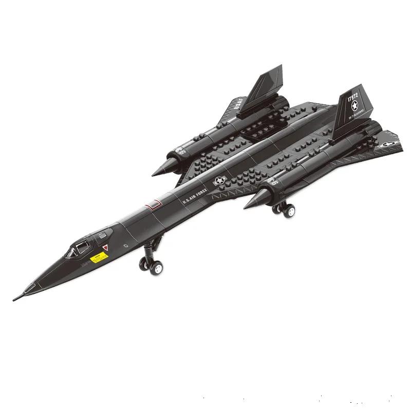 Military Sr-71 Blackbird Reconnaissance Aircraft Building Blocks Small Particle Space Shuttle Collection Puzzles Toys Kids Boys