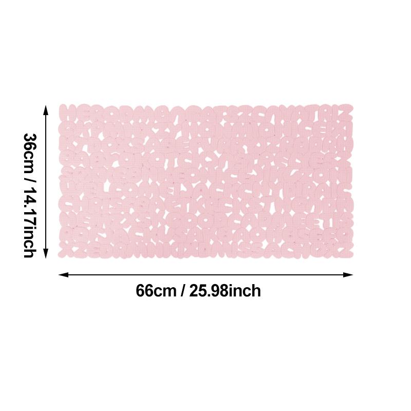 

ПВХ полые буквы Душ Ванная комната Противоскользящий коврик Ванная комната Ножки для ванны Туалет для дома Душ Коврик Аксессуары для ванной Гаджеты для ванной 66x36cm розовый