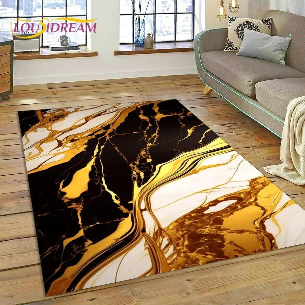 Luxurious Green Gold  Colour Marble Dream Carpet Rug for Bedroom Living Room Sofa Decoration,Children Game Large Decor Floor Mat