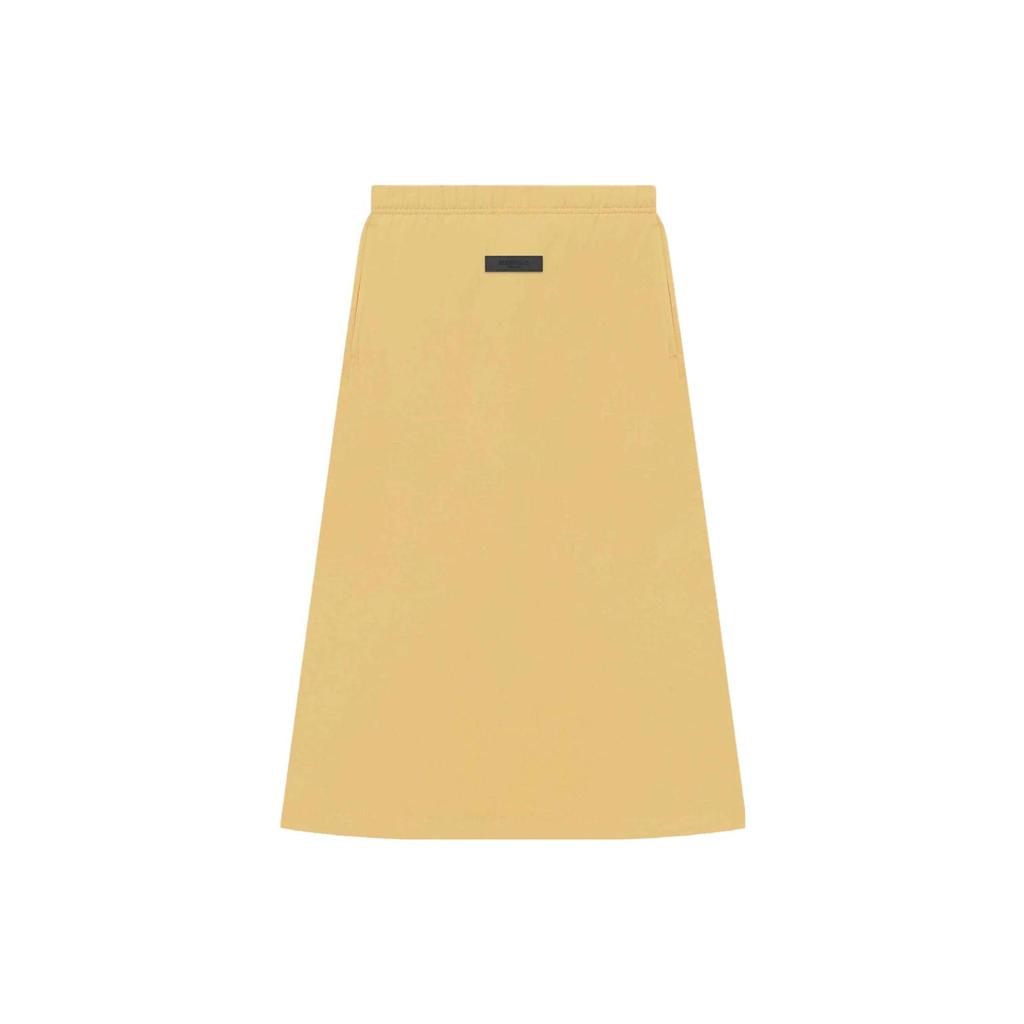 Fear of God Essentials Drop 2 SS23 Long Skirt Light Tuscan Solid Knit Side Pocket Bodycon Skirt Women Skirts Egg-Yellow FOG-SS23-235