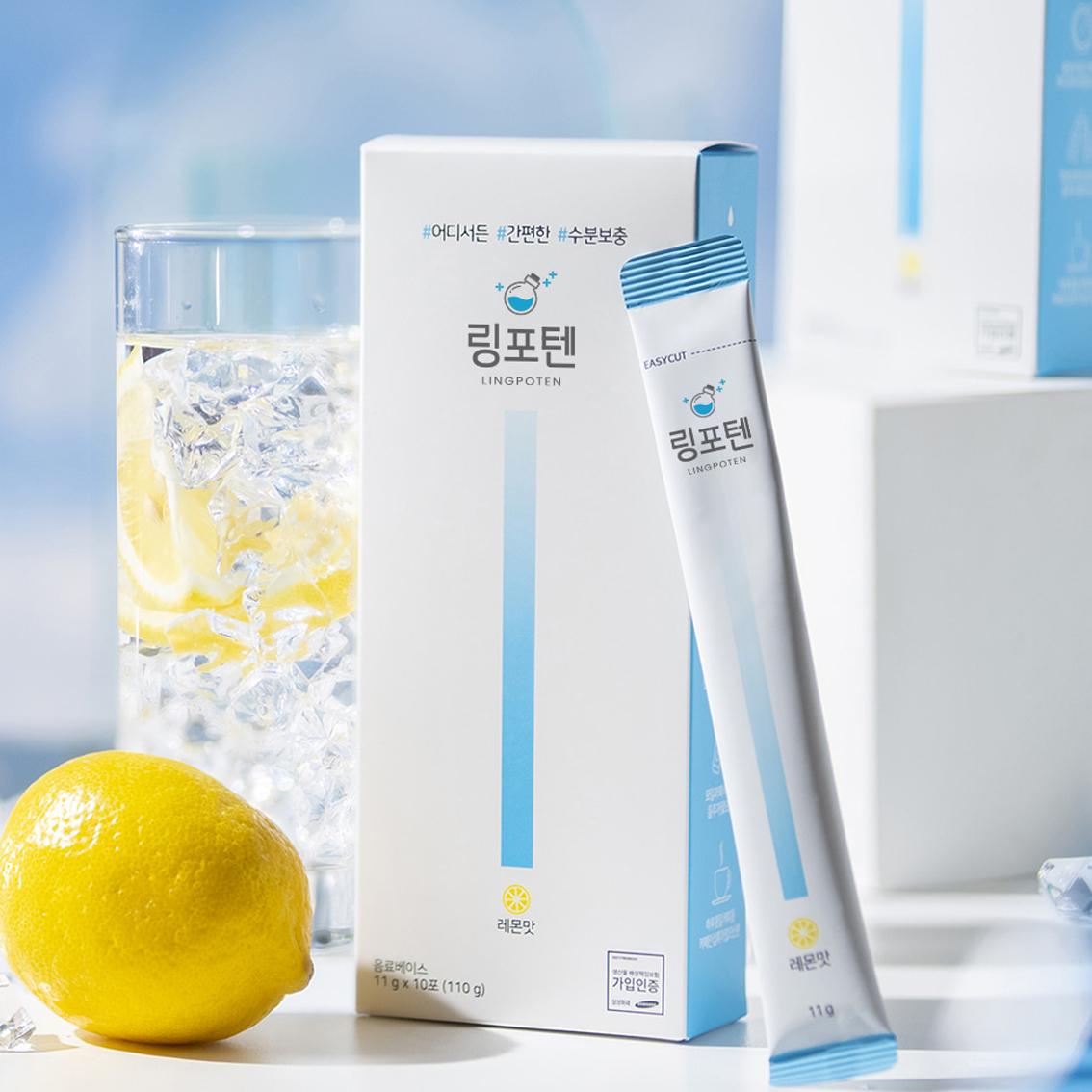 

LINGPOTEN Thirst Quencher Instant Powder Sticks Таурин, глюкоза, вітамін С, низькокалорійний корейський спортивний енергетичний напій 11 г x 10 шт. синій