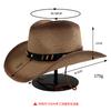 Spray painted cowboy straw hat windbreak band accessories western cowboy hat outdoor seaside sun protection beach hat