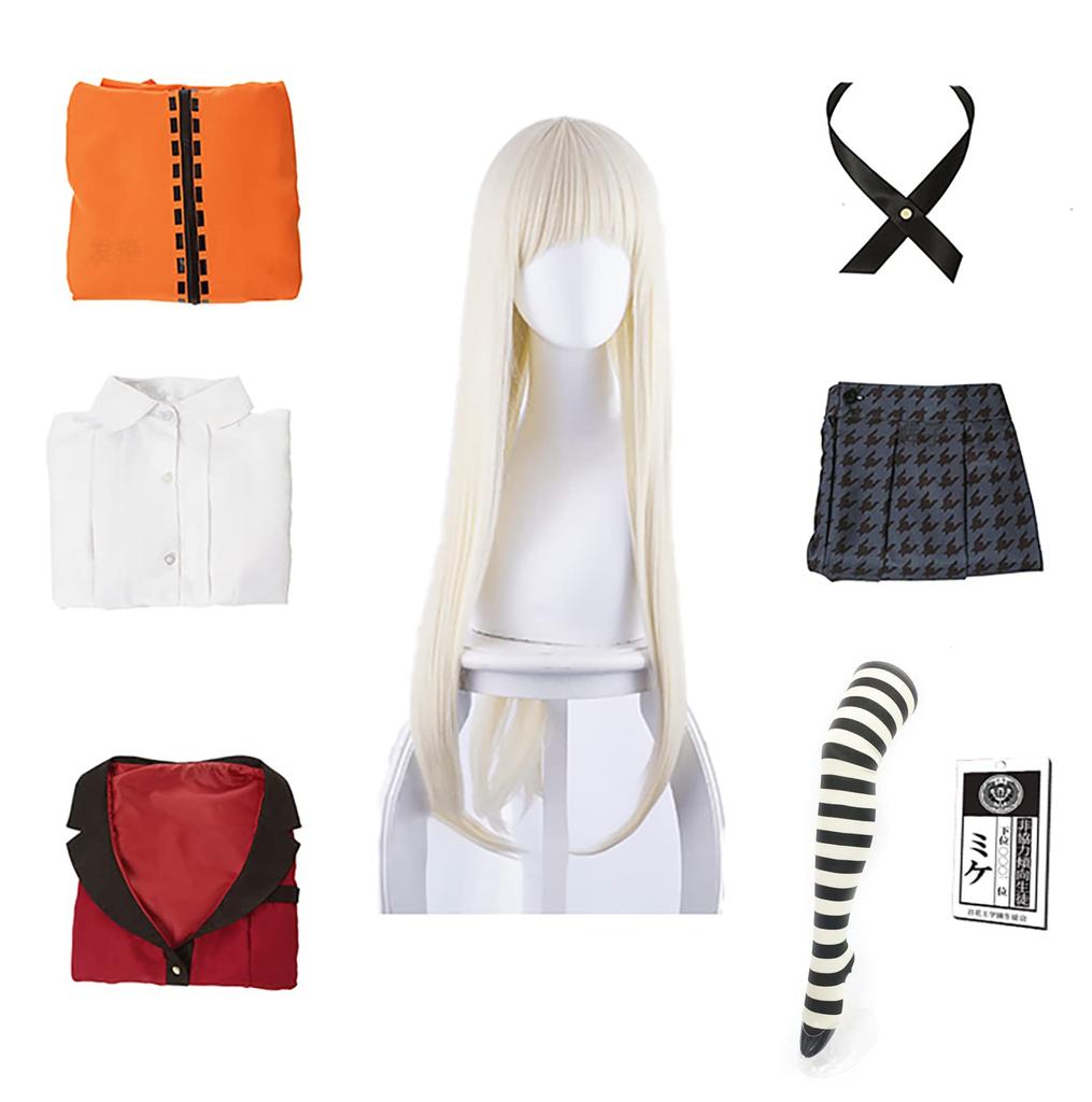 Kakegurui Yomitsuki Luna Cosplay Hoodie Uniform set with wig [milky time] 8-piece