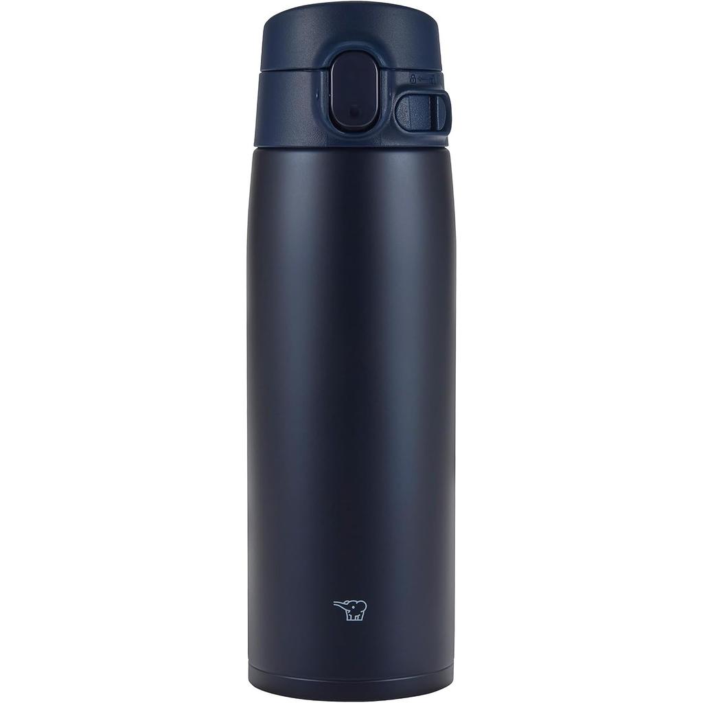 Zojirushi Stainless Steel Water 600ml Seamless Lid and Easy Cleaning 3 Parts To Bottle, Capacity, One-Touch Opening, Navy, Gasket, (Only Wash),