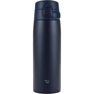 Stal nierdzewna Woda 600ml Bezszwowa Pokrywka i Łatwe Czyszczenie 3 Części Butelki, Pojemność, Otwieranie Jednym Dotknięciem, Granatowy, Uszczelka, (Tylko pranie),