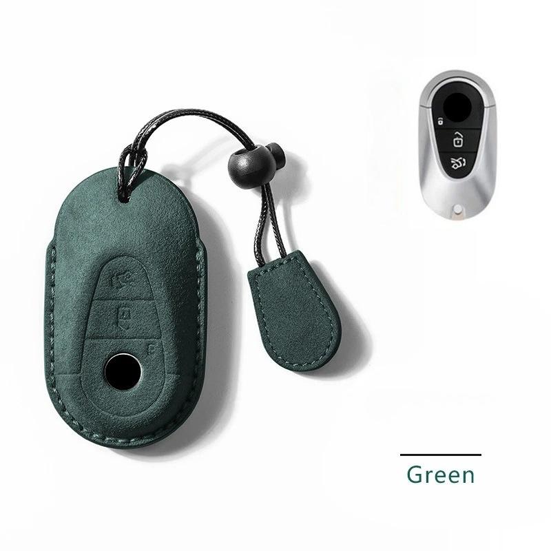 Mocka Bilnyckelfodral Fjärrkontrollskydd Skal Hållare Kedjeskydd Fob För Mercedes Benz Nya C260L E300L S400L EQE GLC CLE C E S-Klass