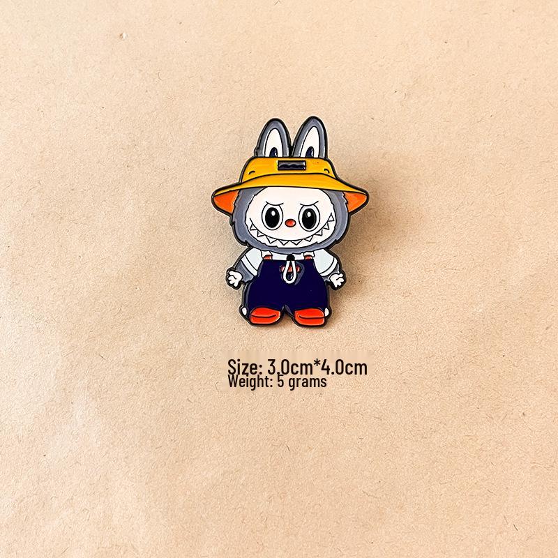 Cute Nordic Elf Labubu Brooch - Cartoon Metal Badge for Clothes & Bags
