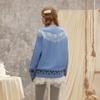 UNIFREE Retro Cat Jacquard Colorblock Pullover Sweater