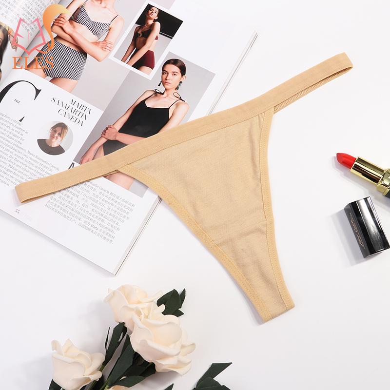 Kvinners Sexy Thong Lav midje Bomullsundertøy Dames Sømløs G-streng