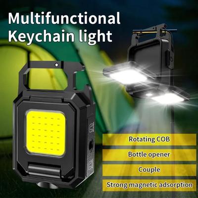 Outdoor Small Portable Strong Light Flashlight Charging Ultra Bright Long-range Mini Keychain Portable Light Multifunctional Spotlight