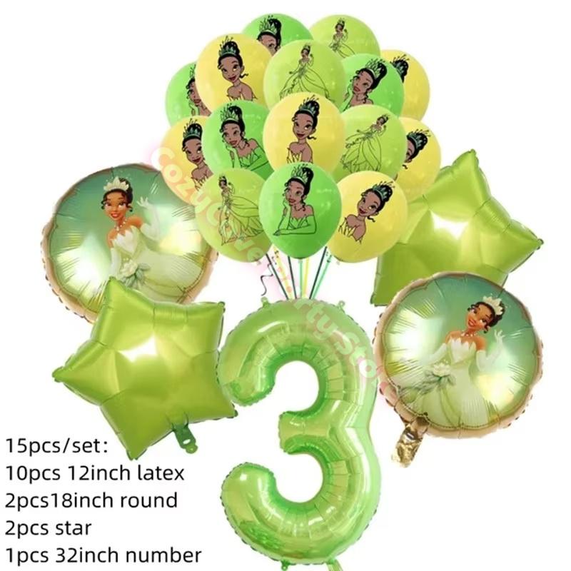 Frog Tiana Princess Party Decoration Set Paper Cup Plate Napkin Balloons Kids Girl Birthday Surprise Gift Baby Shower Photo Prop