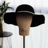 Bridal Victorian Hat Camellia Pearls Handmade Head Cover Dark Trim Vintage Fascinator Decoration For Engagement Party