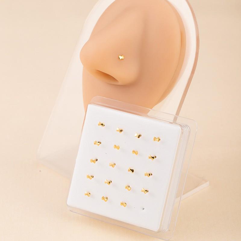 20-teilige Boxed Hip Hop Trendiger Gerader Bar Nasenstecker & Ring Schmuck