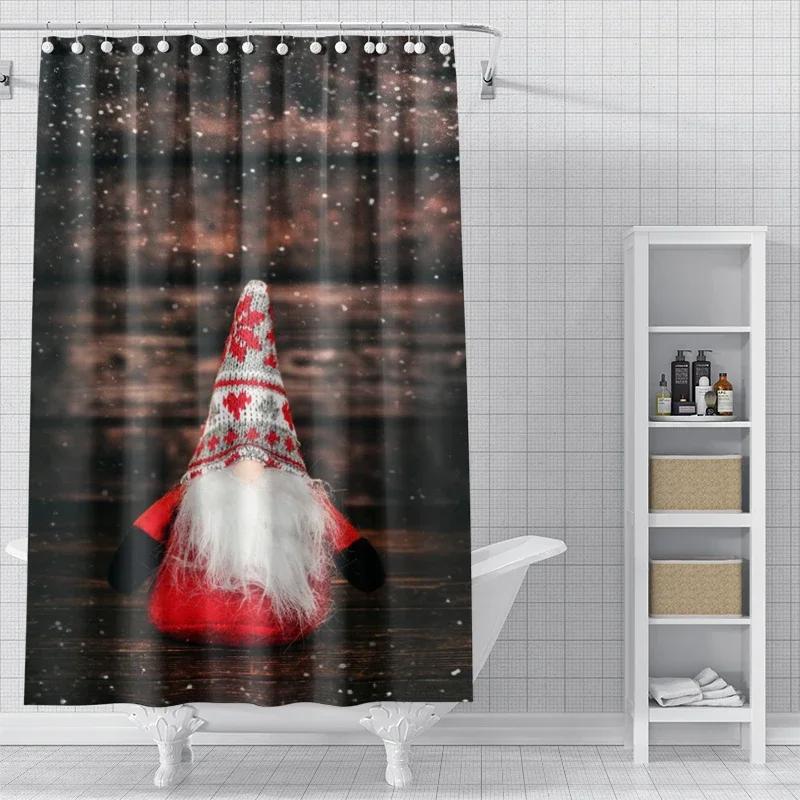 Home shower curtains for bathroom waterproof curtain fabric Modern Nordic style Living Room winter decoration Merry Christmas