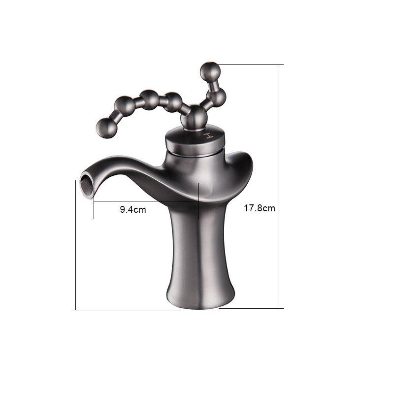 Retro Table BasinFaucet Brass Gun Gray Hot and Cold Mixed Faucet Deck-mounted Sink Tap Creative Single Handle Single Hole Tap