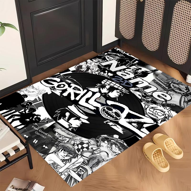 Gorillaz (14) Personalizovaný název Kancelářský koberec Stylová dekorace do obývacího pokoje, ložnice, kuchyně