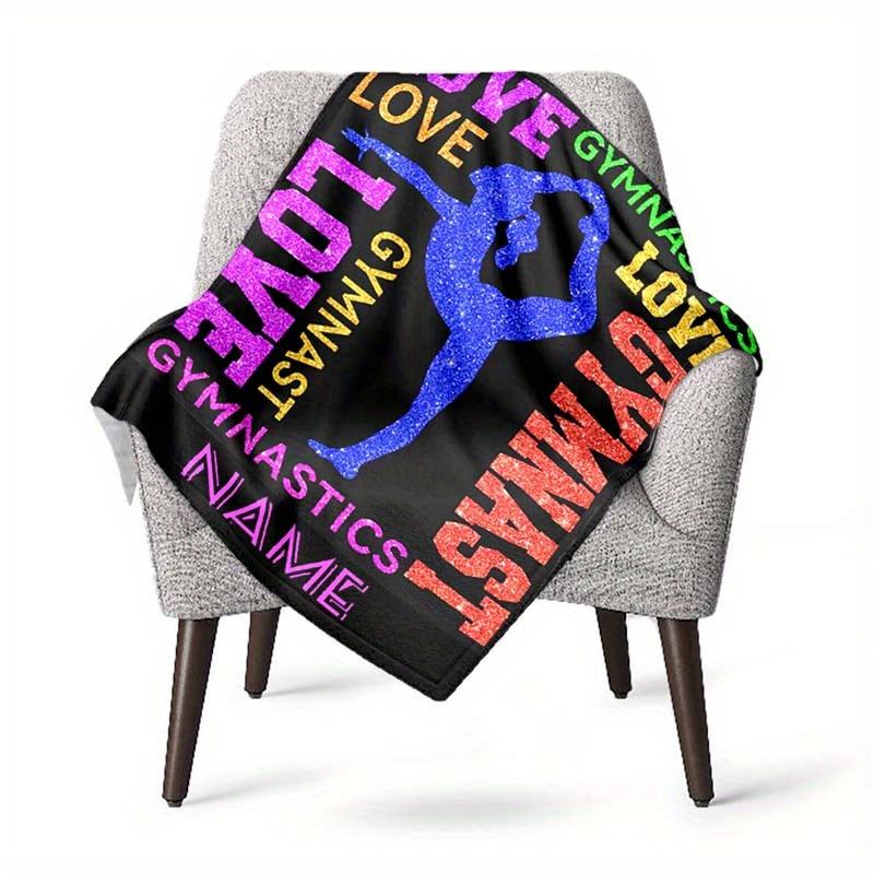 Gymnastics Customize Your Name Blanket Used For Chair Office Sofa Bed Camping Soft And Warm Giving Friends And Relatives Birthday Graduation Gift