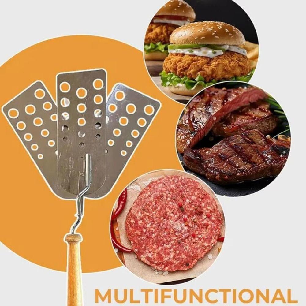 

Creative Hot Meat Patty Scraper Ergonomic Meat Turner Stainless Steel BBQ Spatulas Burger Cooking BBQ Spatulas