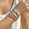 Flower Bracelet Handmade Soft Clay Woven Jewelry Adjustable Tropical Plumeria Wristband Bohemian Beach Party Accessories
