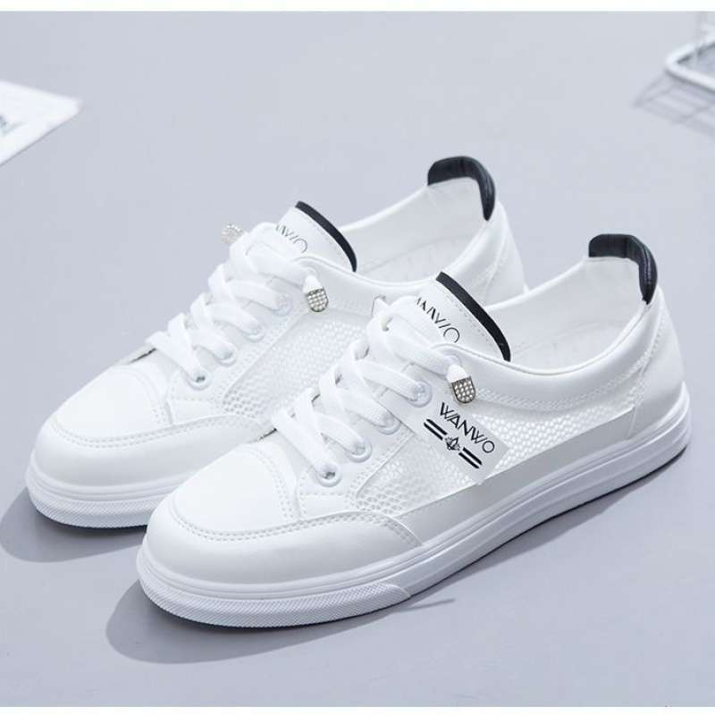 New versatile spring and autumn summer 2025 little white shoes children thin casual flat baseplate shoes mesh shoes breathable mesh