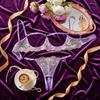 Lace Lingerie Suit Chest Support Bra Briefs Set T-back Perspective Lingerie  Valentine's Day