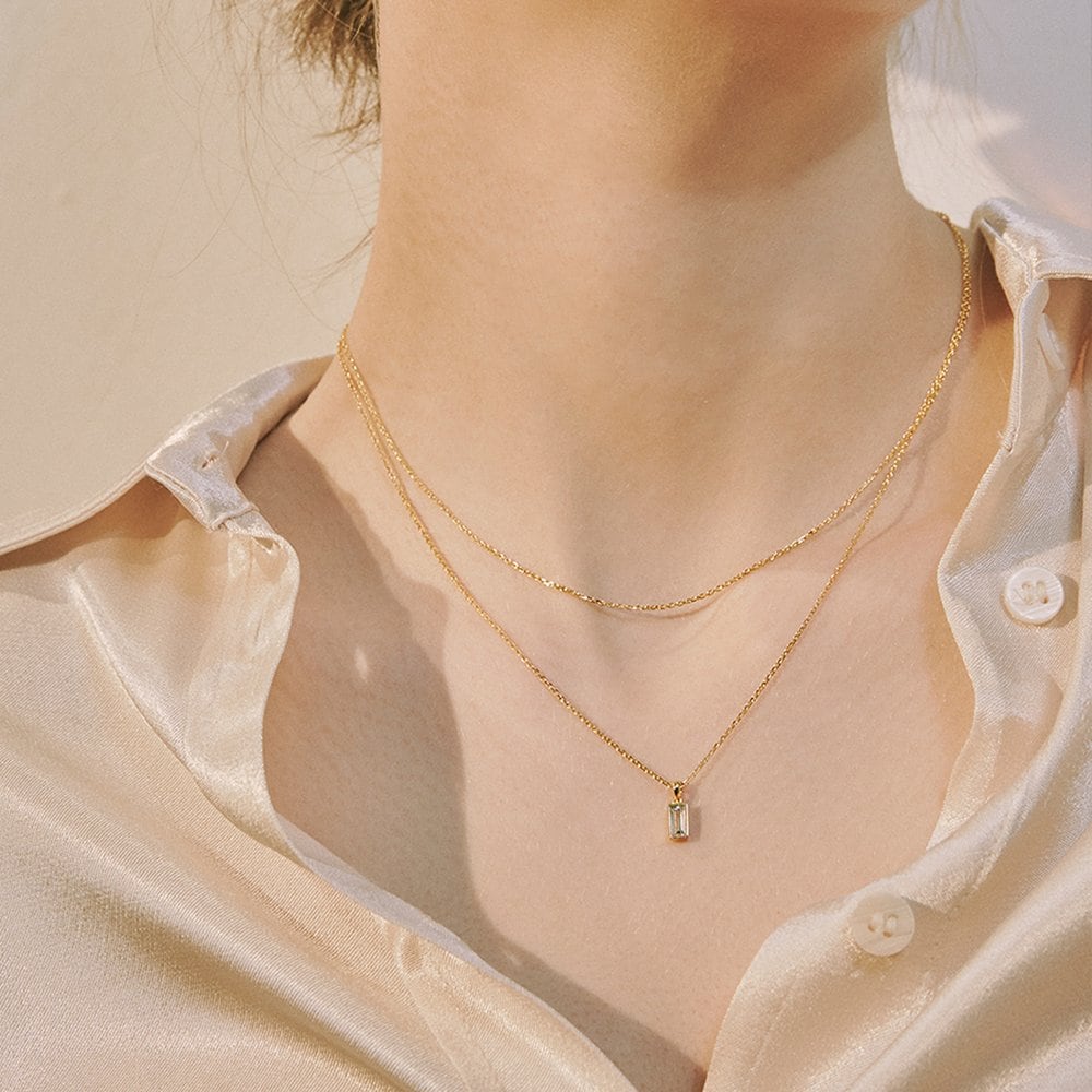 [Hei]Baguette Layered Necklace