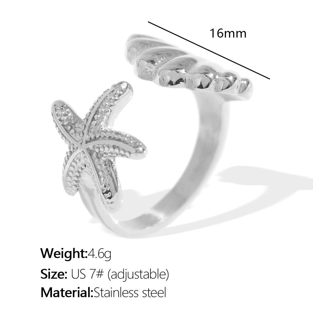 Chic Women's Open Stainless Steel Geometric Ring