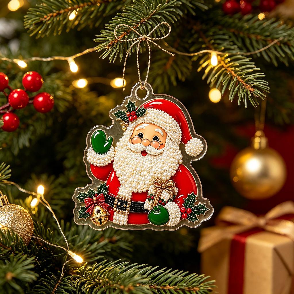 2D Acrylic Christmas Hanging Ornament for Holiday Tree, Window, Wall and Home Decor