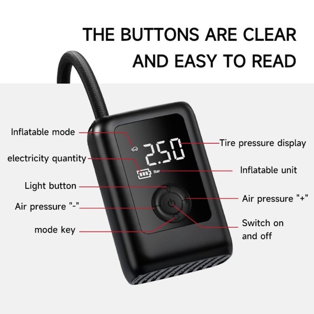 LCD Display Electric Tire Pump With Light Rechargeable Pump Powerful Tyre Inflator  Bicycles