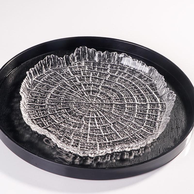 Nordic Retro Frosted Mesh Glass Serving Tray