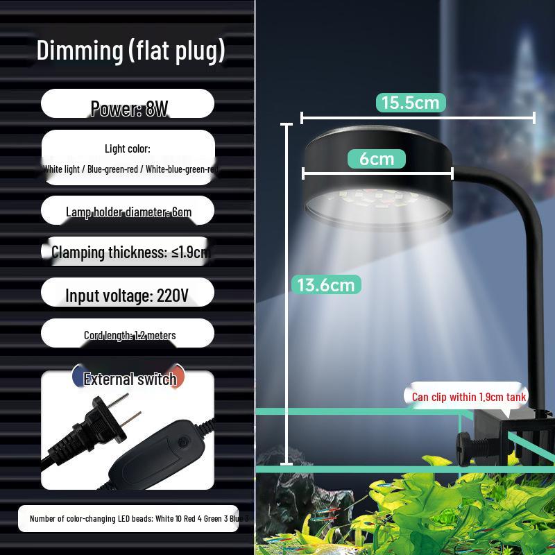 USB-Powered LED Aquarium Clip Light: Ideal for Small Desktop Tanks and Mini Plant Spotlights