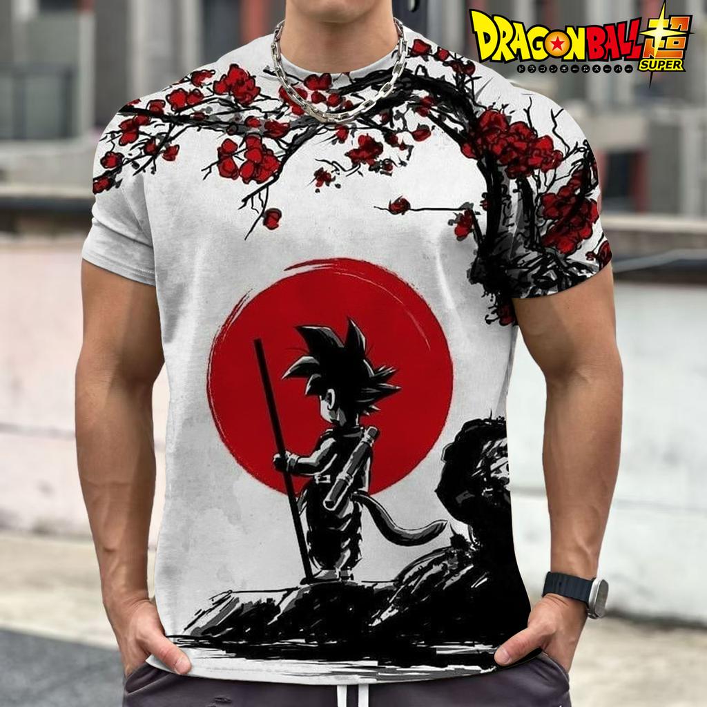 Vegeta Dragon Ball Z Goku Herren T-Shirt Trend Streetwear Cool Harajuku GYM Oversized 110-6XL O-Kragen Kurzärmelig Anime Saiyan