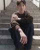 SILENTSYLLABLE Grain Stripe Pullover Knit / Brown