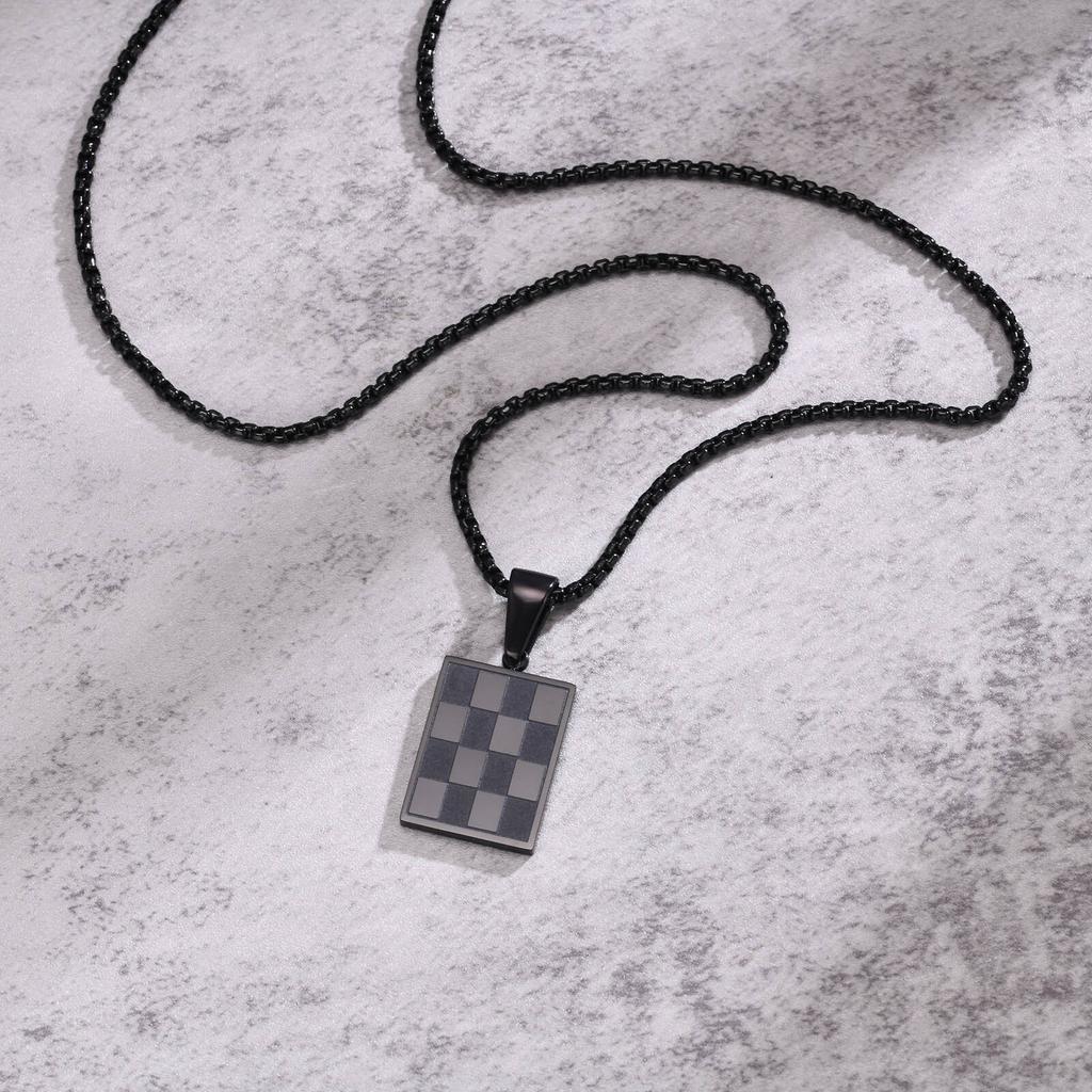 Vnox Piccoli Ciondoli Medagliette Militari Collane per Uomo Ragazzi, Acciaio Inossidabile Colore Nero Argento Medaglietta Militare con Catena a Scatola Regalo per Lui