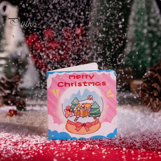 Decorative Paper Cards 10Pcs Merry Christmas Greeting Set, Folding Cartoon Blank Xmas Message Note Cards, Festive Blessing for Holiday Gift