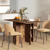 Folding Dining Table on Wheels, 2 Drop Leaves, 2 Shelves, 140 x 80 x 74 cm, Rustic Brown