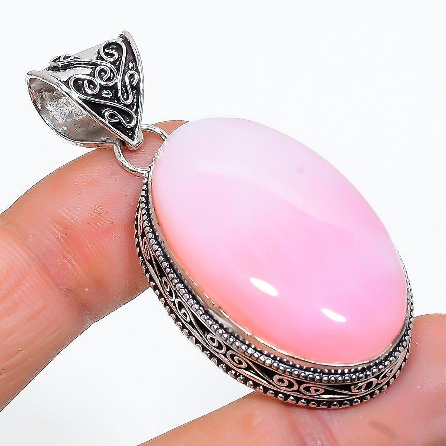 

Natural Pink Opal Gemstone Handmade 925 Sterling Silver Gift Pendant 2.01 m4U22